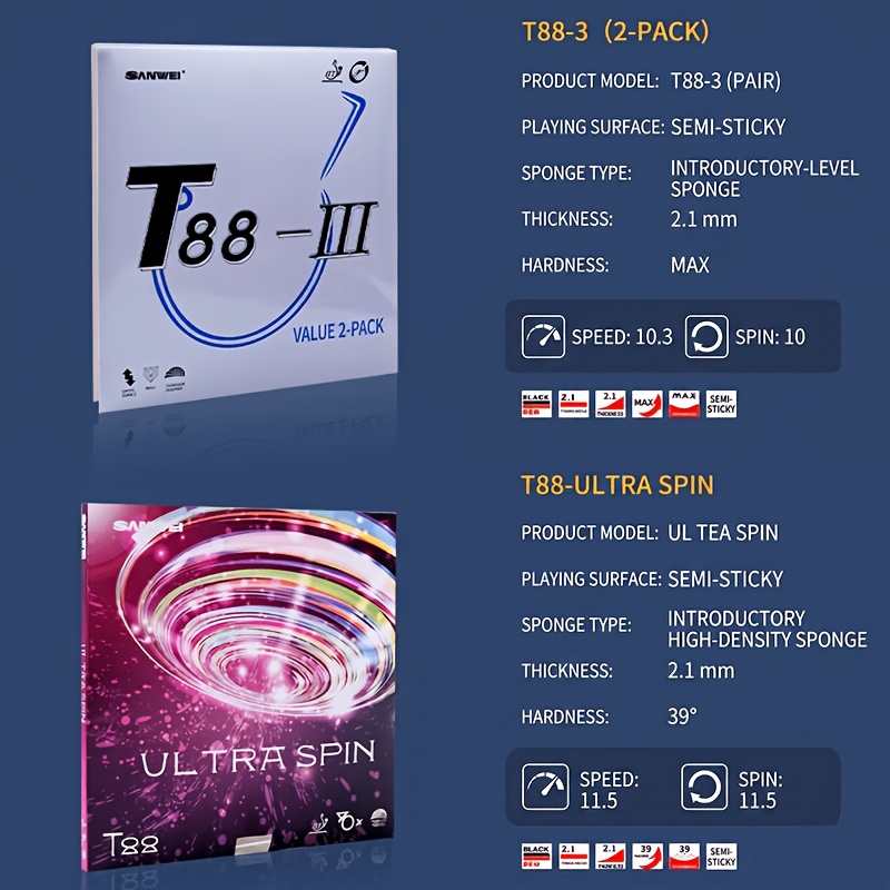 Driedimensionaal T88-serie taf - Table Tennis Racket recensie en prijs